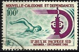 NEW CALEDONIA 100 FRANCS SOUTH PACIFIC GAMES SPORT NOUMEA DECEMBER OUT OFFSET OF 4 ULH 1966 SG422 READ DESCRIPTION !! - Used Stamps