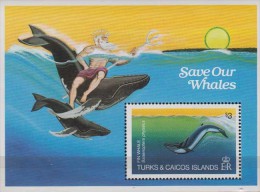 Turks & Caicos Islands. 1983. Whales.Sheet.1v. Michel.44 MNH 20990 - Baleines