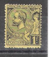 MONACO, 1891, Yvert N° 20, Prince Albert 1 Er, 1 F Noir Sur Jaune Neuf  (*) TB!!!!! - Neufs