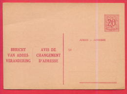 167993 /  20 C.  -  BERICHT VAN ADRESVERANDERING , AVIS DE CHANGEMENT D'ADRESSE -  Belgique Belgium Stationery Entier - Avviso Cambiamento Indirizzo