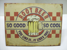 PLAQUE En Tôle Bière ROOT BEER (reproduction) - Placas En Aluminio (desde 1961)