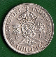 1 PIECE ANGLETERRE TWO SHILLINGS :1939:FID:DEF:+:IND:IMP:GEORGIUS VI D : G : BR : OMN :REX N° 33 - Other & Unclassified