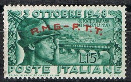 Sello 15 Lire TRIESTRE Zona A. Italia Ocupacion Yugoslavia, Ponti Da Vassano, Num 30 * - Yugoslavian Occ.: Trieste