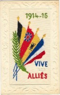 BRODEE PATRIOTIQUE GUERRE 1914-1918 Drapeaux Alliés - Borduurwerk