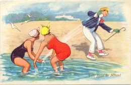 Meer, Badende Frauen, "Don Juan In Nöten", Sign. Arthur Thiele - Thiele, Arthur
