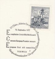 1977 COVER European FIRST AID COMPETITION EVENT Card AUSTRIA Stamps Health Medicine Stamps - EHBO