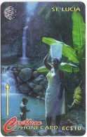 St. Lucia - Woman And Child At Waterfall - 21CSLA - 1995, 30.000ex, Used - Santa Lucia