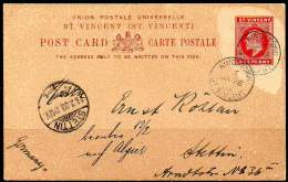 ST. VINCENT 1903 - Entire Postal Card Of One Penny To Stettin, Germany - St.Vincent (...-1979)