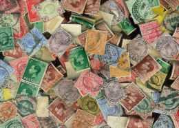 Great Britain KILOWARE Pre-QII LazyBag OFF PAPER 200g (7oz) Ca 2.200 Stamps GB     [vrac Kilowaar Kilovara] - Sammlungen