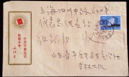 CHINA  CHINE SHANDONG PINGDU TO SHANGHAI COVER WITH CHAIRMAN MAO QUOTATIONS - Cartas & Documentos