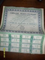 1929 - ACTION De 100Frs  - ( COMP/FRACO-COLONIALE  ++ COUPONS ) Siege A PARIS - Afrika