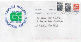 Entier Postal PAP Repiqué Indre Et Loire Congrés National Géomètres Experts Juin 2000 - Prêts-à-poster:private Overprinting