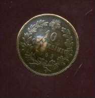 - MONNAIE ITALIE . 1861/78 . V. EMMANUEL II   . 10 C. 1863 . CONTRE MARQUE EN FORME DE LOUP . - Andere & Zonder Classificatie