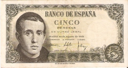 BILLETE DE ESPAÑA DE 5 PTAS DEL 16/08/1951 SERIE 1L EN CALIDAD MBC (BANKNOTE) - 5 Pesetas