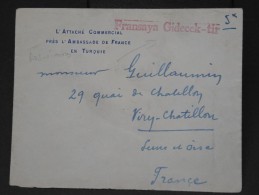 TURQUIE- LETTRE DE L ATTACHE COMMERCIALE DE L AMBASSADE DE FRANCE POUR LA FRANCE 192.. A VOIR LOT P3310 - Storia Postale