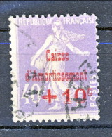 Francia 1928 Caisse D'Am. Y&T N. 249 C. 10 Su C. 40 Violetto Grigio Usato - 1927-31 Caisse D'Amortissement