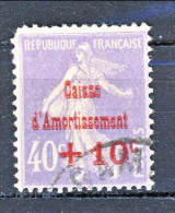 Francia 1928 Caisse D'Am. Y&T N. 249 C. 10 Su C. 40 Violetto Grigio Usato - 1927-31 Sinking Fund