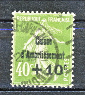 Francia 1929 Caisse D'Am. Y&T N. 253 C. 10 Su Fc. 40 Verde Usato - 1927-31 Caisse D'Amortissement