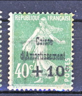 Francia 1929 Caisse D'Am. Y&T N. 253 C. 10 Su Fc. 40 Verde Usato - 1927-31 Sinking Fund