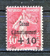 Francia 1930 Caisse D'Am. Y&T N. 266 C. 10 Su C. 40 Rosa Usato - 1927-31 Sinking Fund