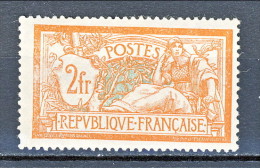 Francia 1907 Merson Y&T N. 145 Fr. 2 Arancio E Verde Azzurro MNH (Biondi) - 1900-27 Merson