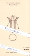 Original Patent - F. W. Schmidt In Lübeck , 1882 , Corset , Korsett !!! - Before 1900