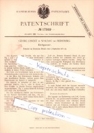 Original Patent - George Lincke In Waldau Bei Bernburg , 1881 , Entgaser !!! - Bernburg (Saale)