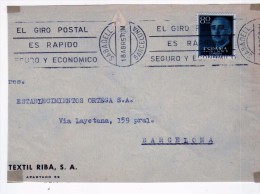 2627   Frontal   Comercial    Sabadell 1957  Barcelona, Textil Riba - 1951-60 Lettres