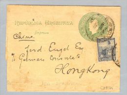 Argentinien Buenos Aires Ca 1899-03-0? Steifband Nach Hongkong - Covers & Documents