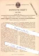 Original Patent - D. Schellhorn & Söhne In Lauscha , Thüringen , 1881 , Wachs- Und Fischperlen !!! - Lauscha