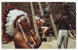 NM NEW MEXICO COLORFUL PUEBLO INDIAN PHOTOGRAPHED BY TOURISTS ~1960 Vintage  Postcard [5821] - America