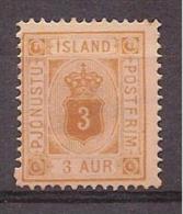 Iceland - Official Stamp 1876, 3AUR Yellow - Dienstmarken