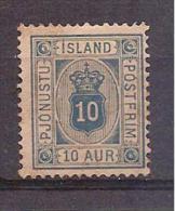 Iceland  - Official Stamp 1876, 10 AUR Blue - Service