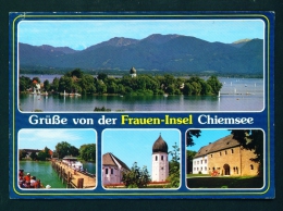 GERMANY  -  Frauen Insel  Chiemsee  Multi View  Used Postcard As Scans - Rosenheim