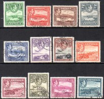 ANTIGUA 1938-48. The Complete Set Of George VI, Very Fine Used (12) - 1858-1960 Kolonie Van De Kroon