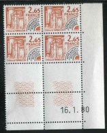 Bloc De 4 Timbres** De 1980  "2,65 - Préoblitéré" Avec Date 16. 1 .80 - Préoblitérés