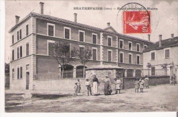 BEAUREPAIRE (ISERE) ECOLE PRIMAIRE ET MAIRIE (PETITE ANIMATION) 1910 - Beaurepaire