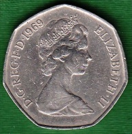 1 PIECE ANGLETERRE 50 NEW PENCE D.G.REG.F.D1969 ELIZABETH.II  N° 48 - Sonstige & Ohne Zuordnung