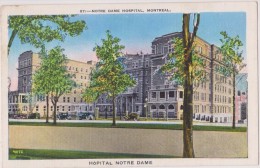 Carte Postale Ancienne,amérique,CANADA, QUEBEC,MONTREAL EN 1920,CAR,AUTO,TACOT,HOSPI TAL,HOPITAL NOTRE DAME - Montreal