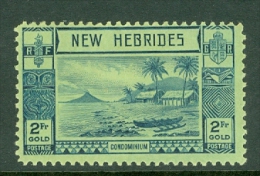 New Hebrides: 1938   Gold Currency - Lopevi Island & Canoe   SG61   2Fr   MH - Nuevos