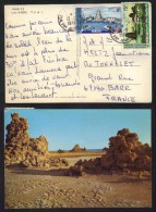 AFARS & ISSAS - DJIBOUTI - LAC ABBE / 1974 CARTE POSTALE VOYAGEE POUR LA FRANCE (ref 6021) - Storia Postale