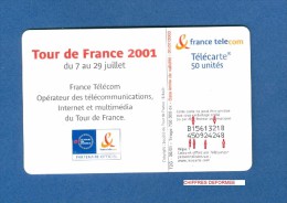 VARIÉTÉS 06 / 01  TOUR DE FRANCE 2001  ROUTE  F1142   970    GEM2   UTILISÉE - Fehldrucke