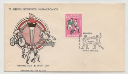 SOCCER - FOOTBALL - Vf 1963 ARGENTINA FDC SAN PABLO IV JUEGOS DEPORTIVOS PANAMERICANOS - Fencing Cancellation - Covers & Documents
