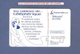 VARIÉTÉS 08 / 01  LES CABINES 2   F1154   970  OB2  UTILISÉE - Fehldrucke