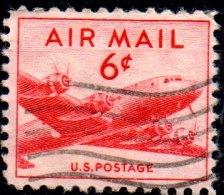 USA 1947 Air. Douglas DC-4 - 6c Red  FU - 2a. 1941-1960 Usados