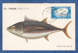 CPSM Maximum - NEW HEBRIDES Condominium - Cachet De Port Vila - 1965 - Poisson Thon Tuna - TOP RARE - Vanuatu