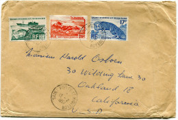 ST PIERRE ET MIQUELON LETTRE DEPART SAINT PIERRE ET MIQUELON 13-2-1957  POUR LES ETATS-UNIS - Storia Postale