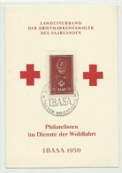 Michel  N° 292 Croix Rouge Sur Carte Avec Cachet Tag Der Briefmarke 28 4 50 (1er Jour Du Timbre) - Storia Postale