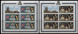 CV:€19.25 AITUTAKI 1977 Flag Island Castle Silver Jubilee 50c/$4 OVPT:OHMS Sheetlets:2 (2x5 Stamps) - Aitutaki