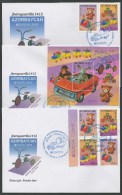 AZERBAIJAN // AZERBAYCAN  -EUROPA 2015- "JUGUETES ANTIGUOS / OLD TOYS"- 3 FDC´S : SERIE De 2 V.+ BF+ DOS SERIES CARNET- - 2015